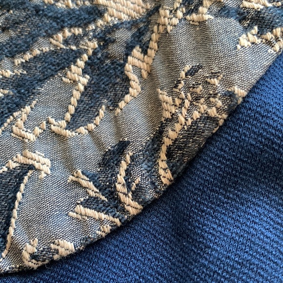 Piccadilly fashions navy blue brocade trim sweetheart tank top M - Picture 12 of 12